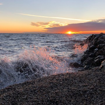 Marken ondergaande zon